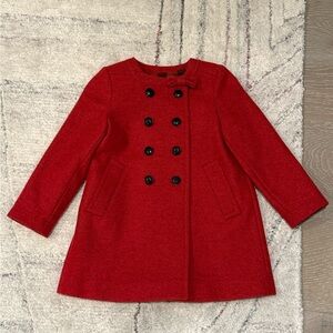 Burberry Girls Wool Stylish Red Kids Coat Peacoat Jacket 3T